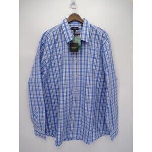 New J Maverick NY Kensington Dress Shirt Button Front Blue Plaid XXL Stitch Fix